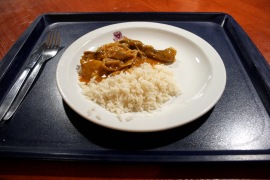 Tuesday: chicken curry. This was definitely on a bad day, not the most appetising piece of chicken I've seen